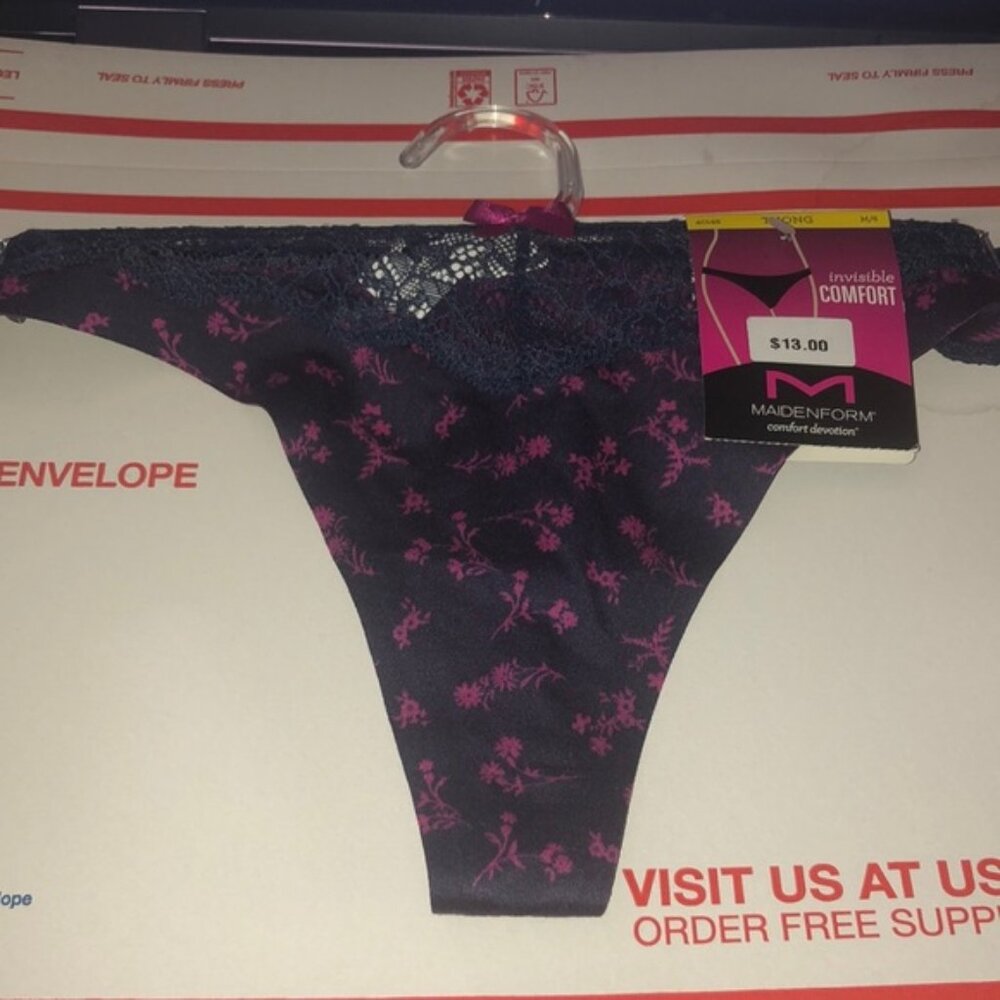 Lot of 10 Maidenform Plurple Navy Ladies Thong Size Medium